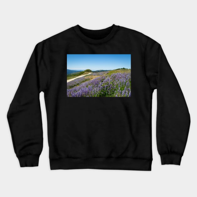 Lupine in the countryside Crewneck Sweatshirt by blossomcophoto